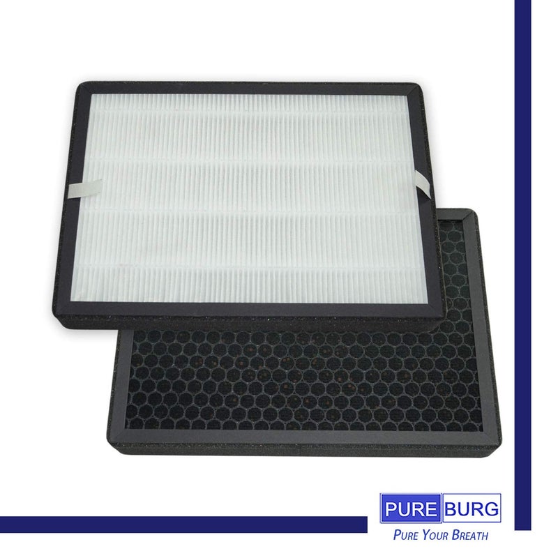 PUREBURG Replacement Filter Compatible with MOOKA KOIOS GL-FS32 & AZEUS GL-FS32 Air Purifiers,2-Pack H13 HEPA 3-Stage Filtration Activated Carbon - Image 3